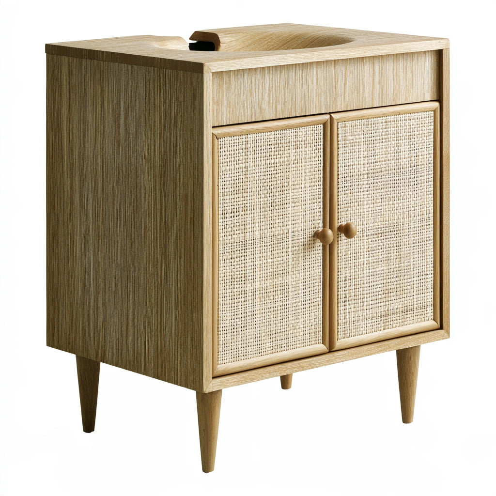 Mobile sottolavabo in legno, colore marrone chiaro