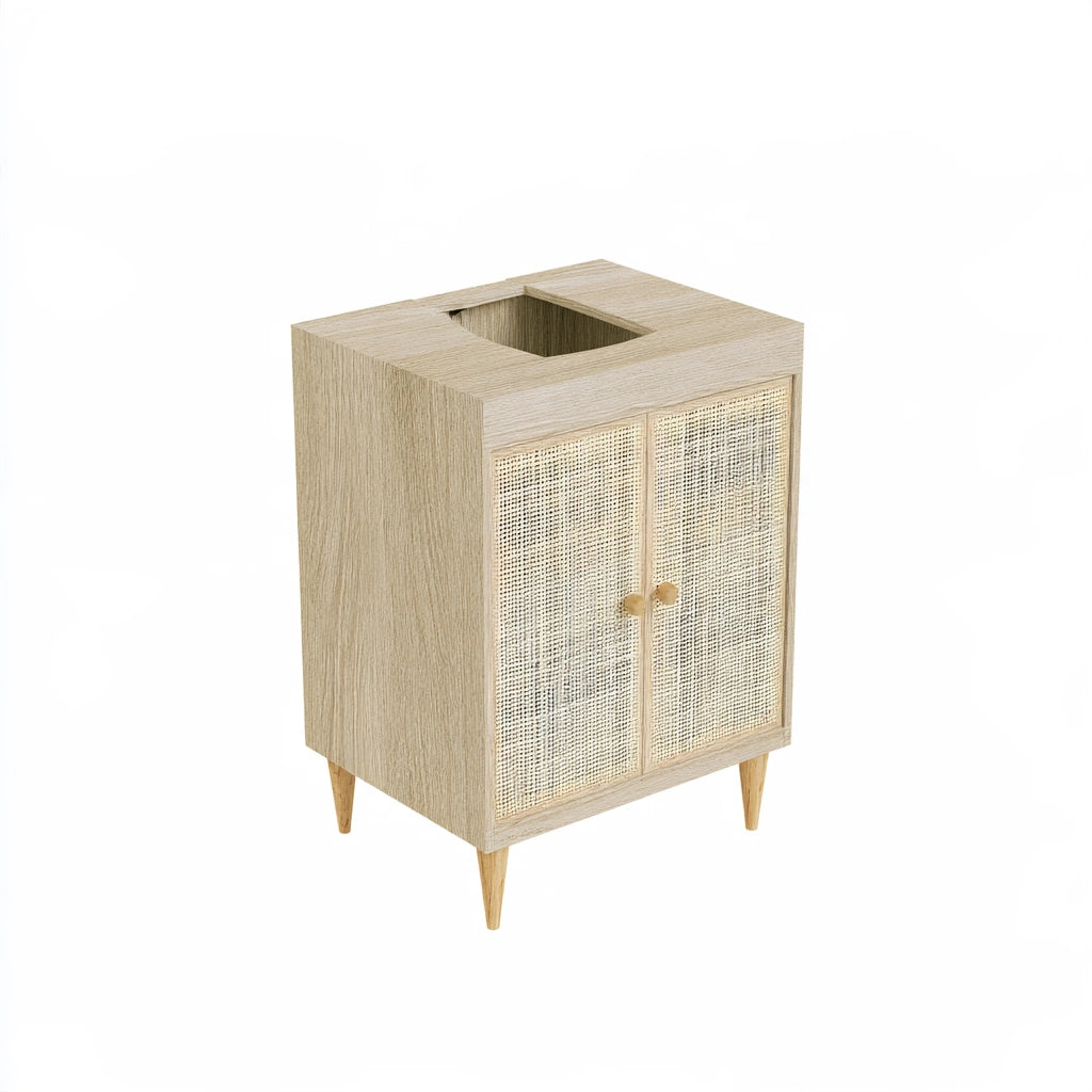Mobile sottolavabo in legno, colore marrone chiaro